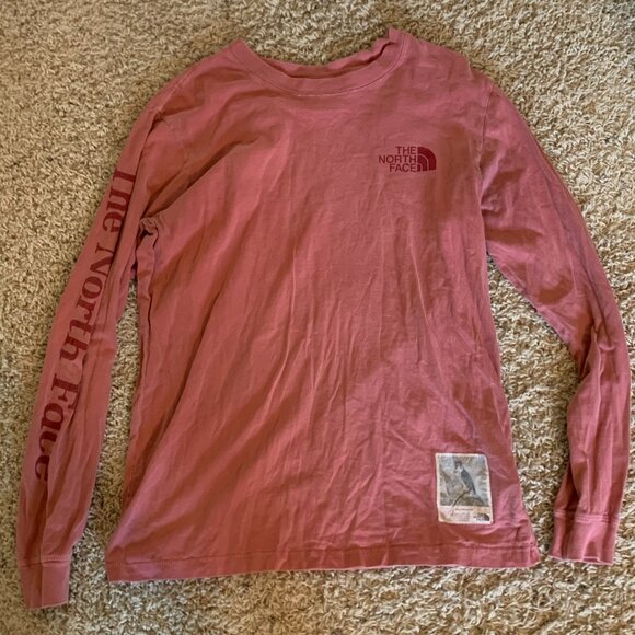 Men's The North Face Long Sleeve Pink/Red Medium - Picture 1 of 3